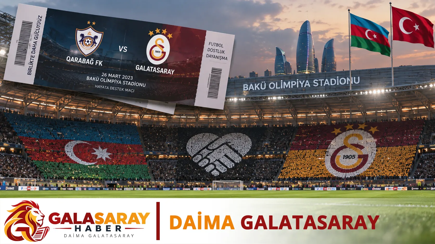 Depremzedeler yararına yapılacak Karabağ-Galatasaray maçı için 60 bin bilet satıldı