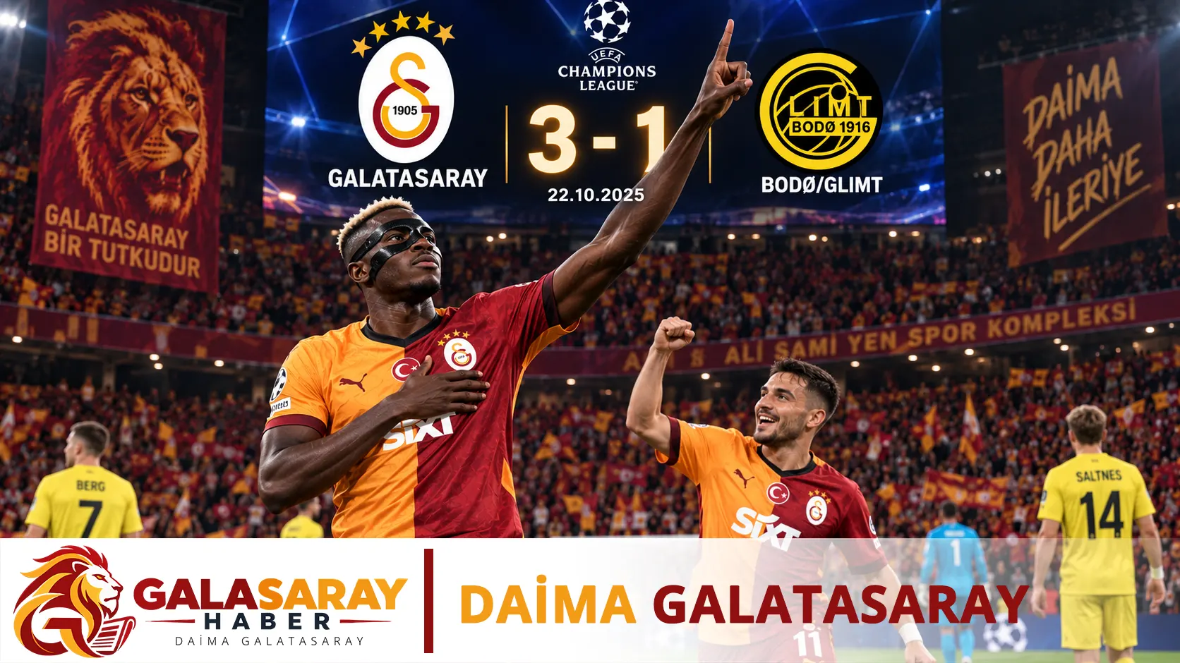 Galatasaray, UEFA Şampiyonlar Ligi'nde rakibini 3-1 yendi