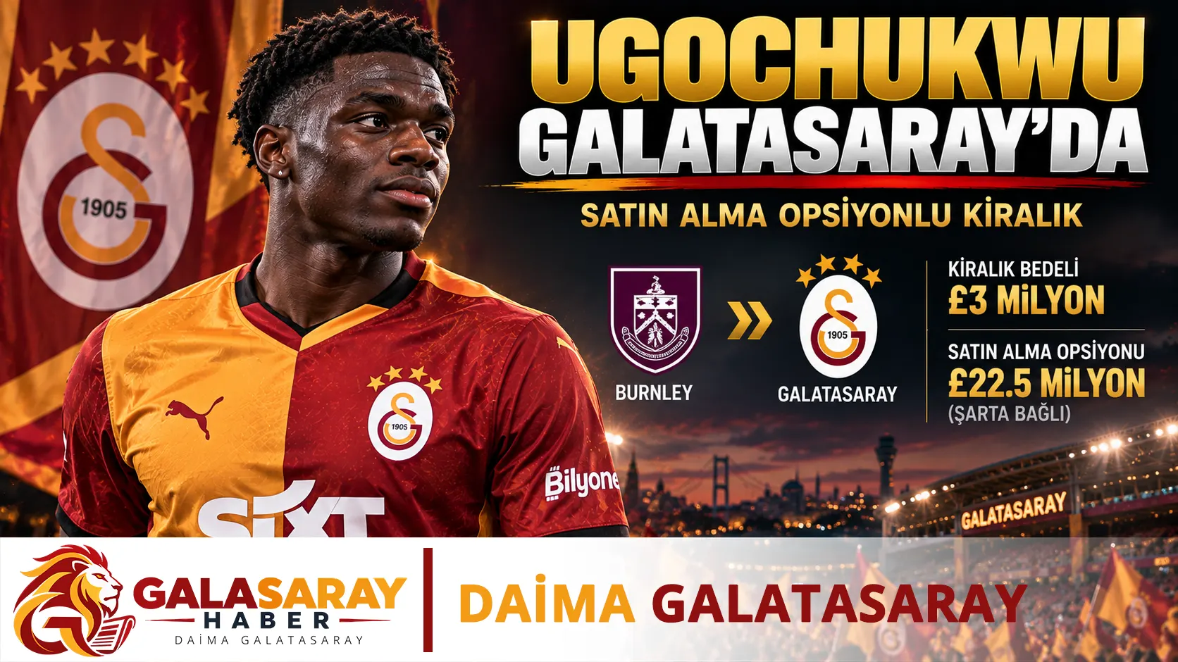 Galatasaray, Ugochukwu'yu satın alma opsiyonuyla kiraladı