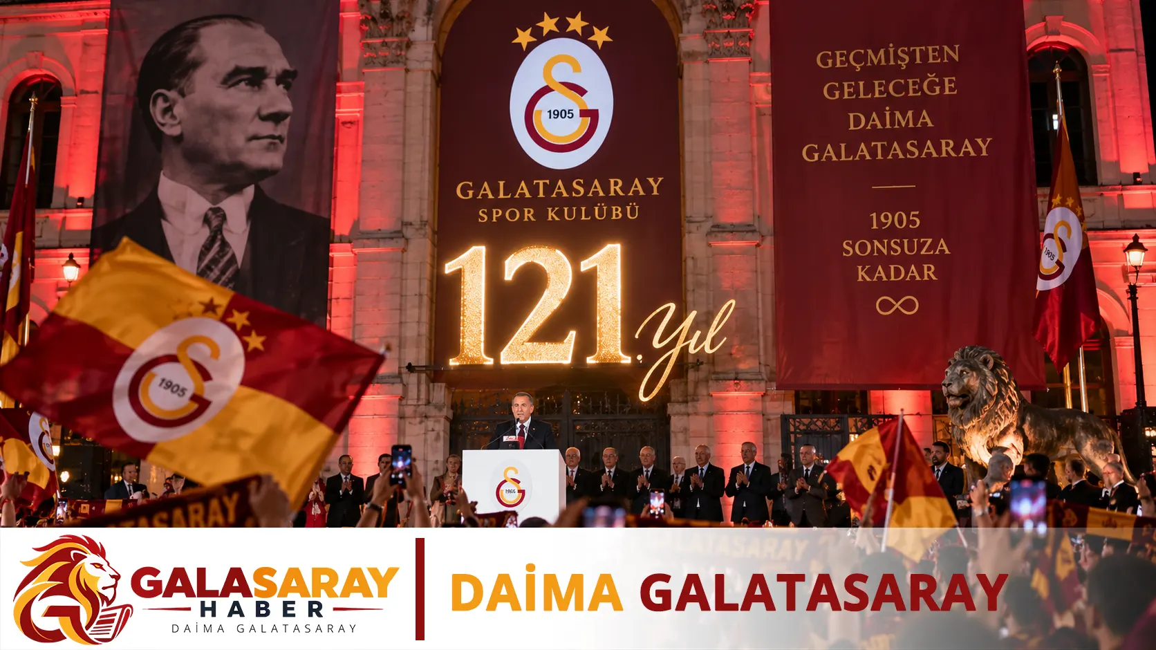 Galatasaray'ın 121'inci kuruluş yıl dönümü kutlandı