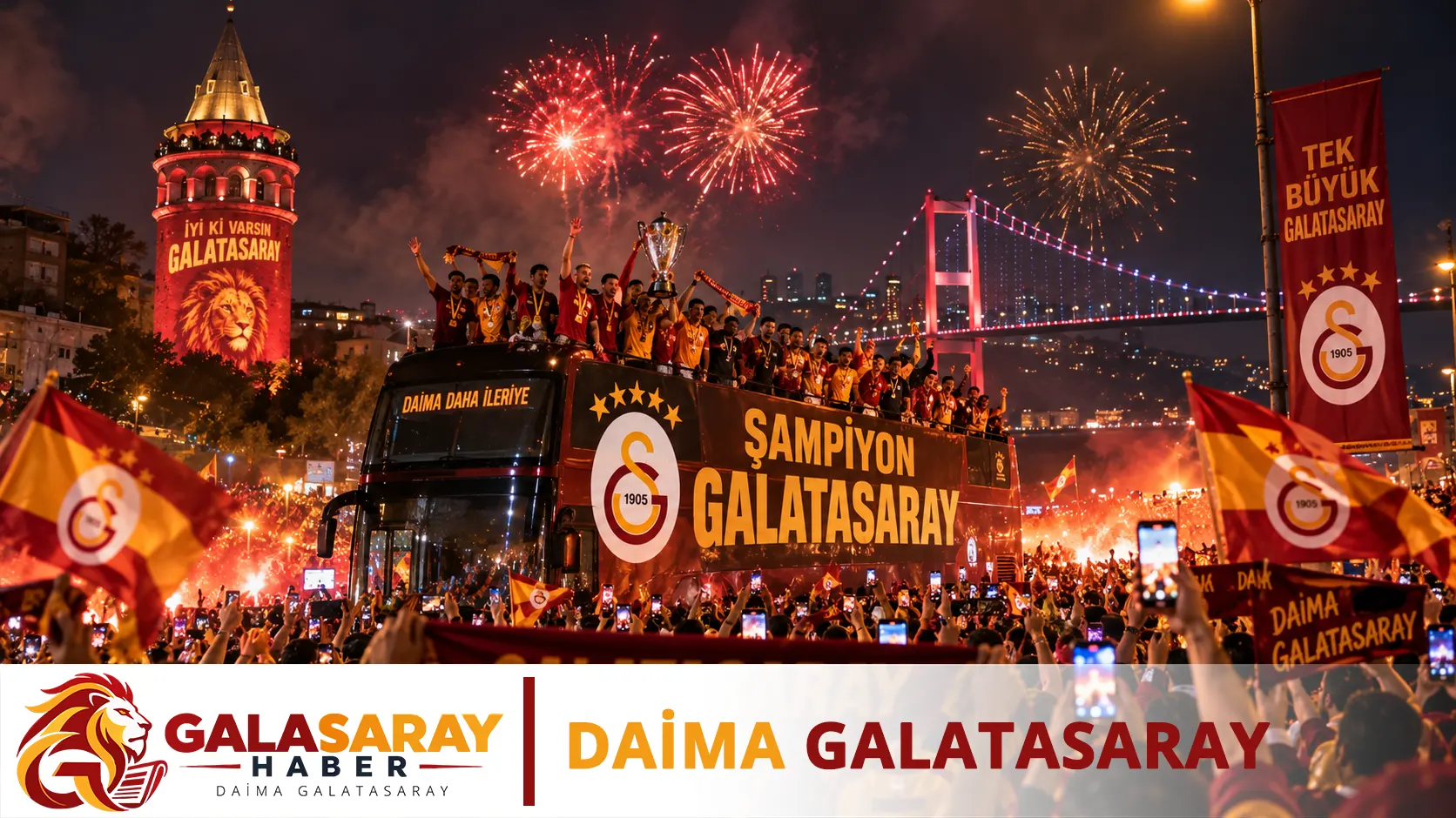 Galatasaray'ın şampiyonluğu tüm yurtta coşkuyla kutlandı