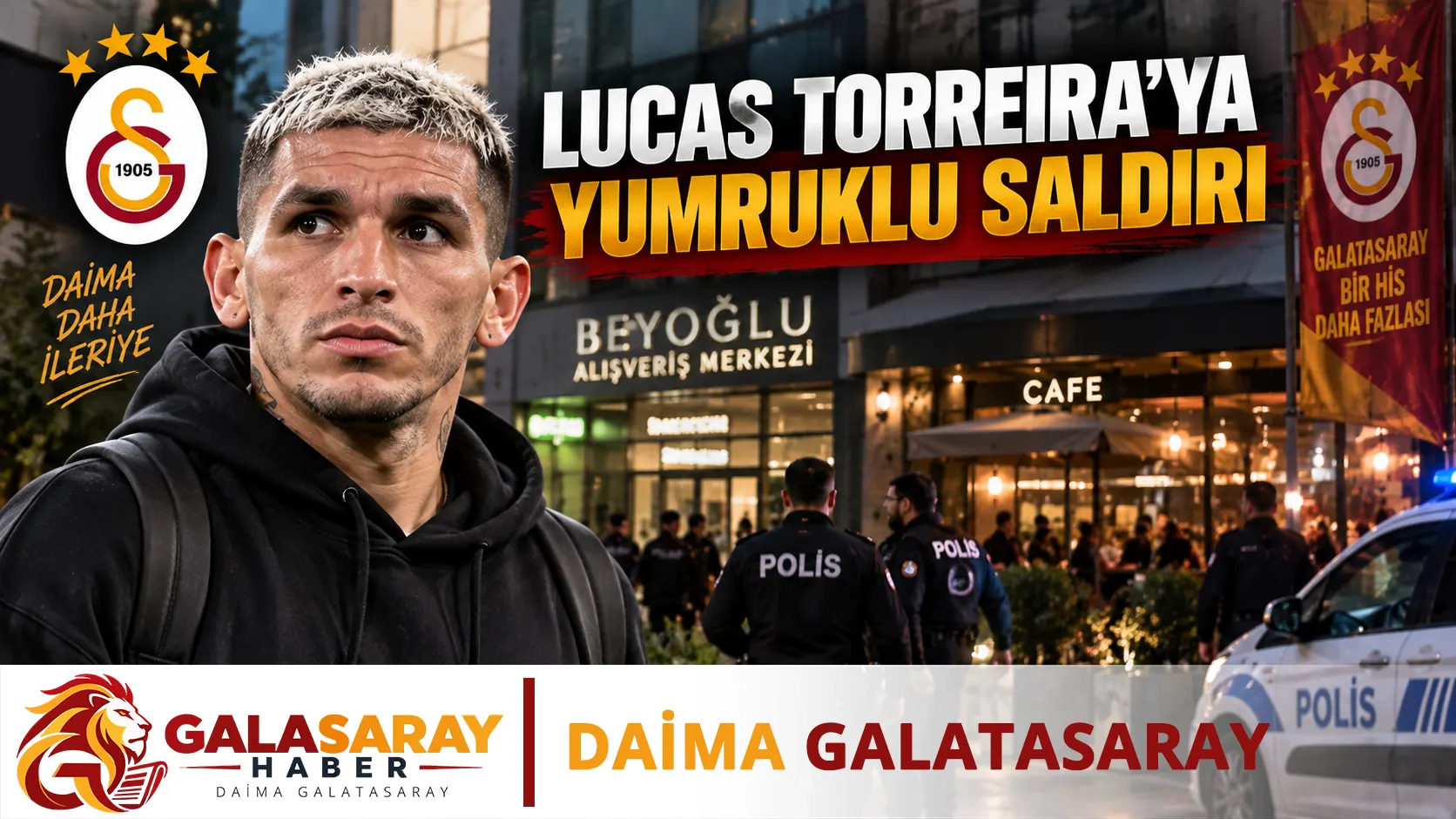 Galatasaraylı futbolcu Lucas Torreira'ya yumruklu saldırı